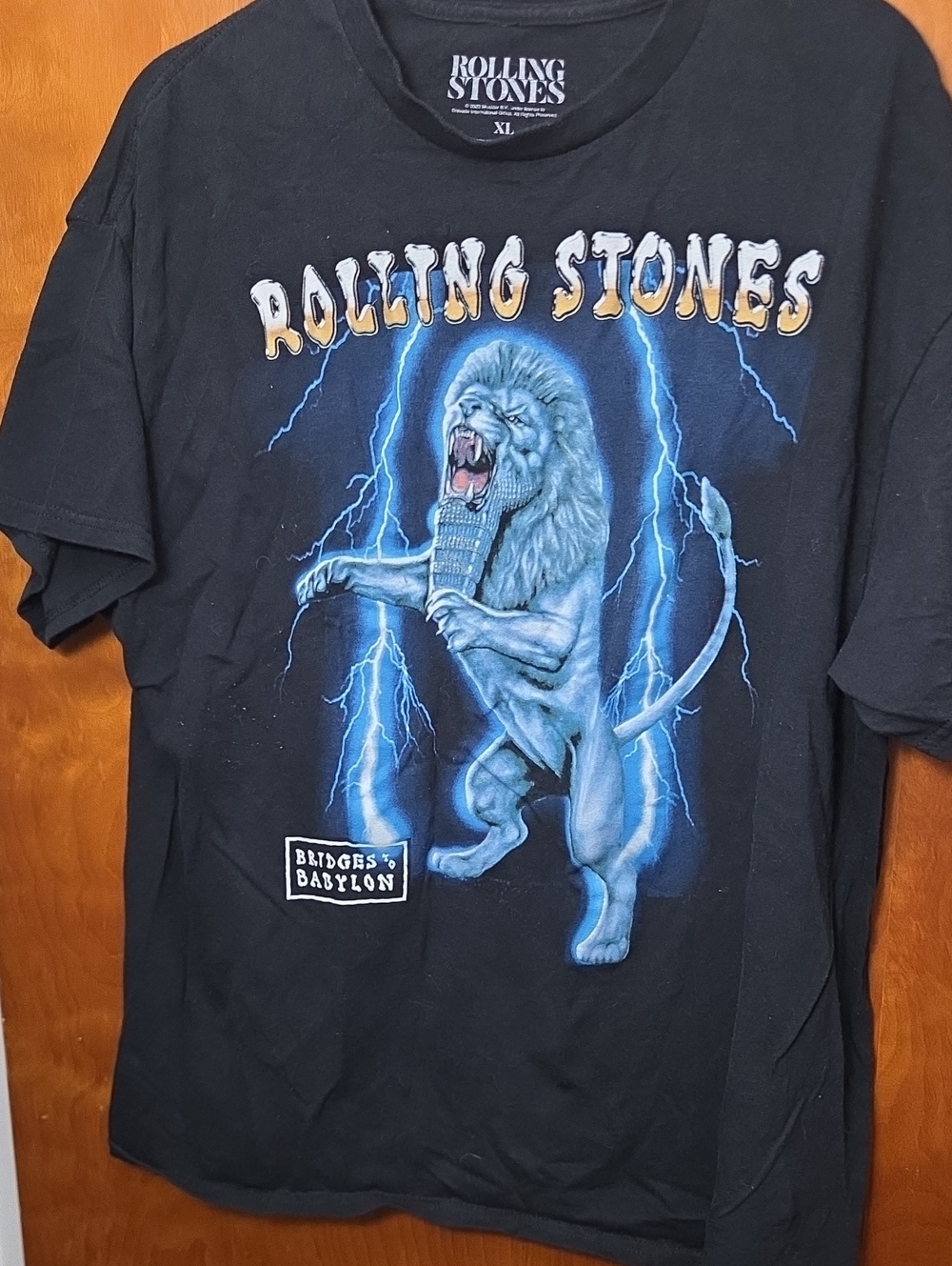 Black Women's Graphic Tee with Blue Monster Print